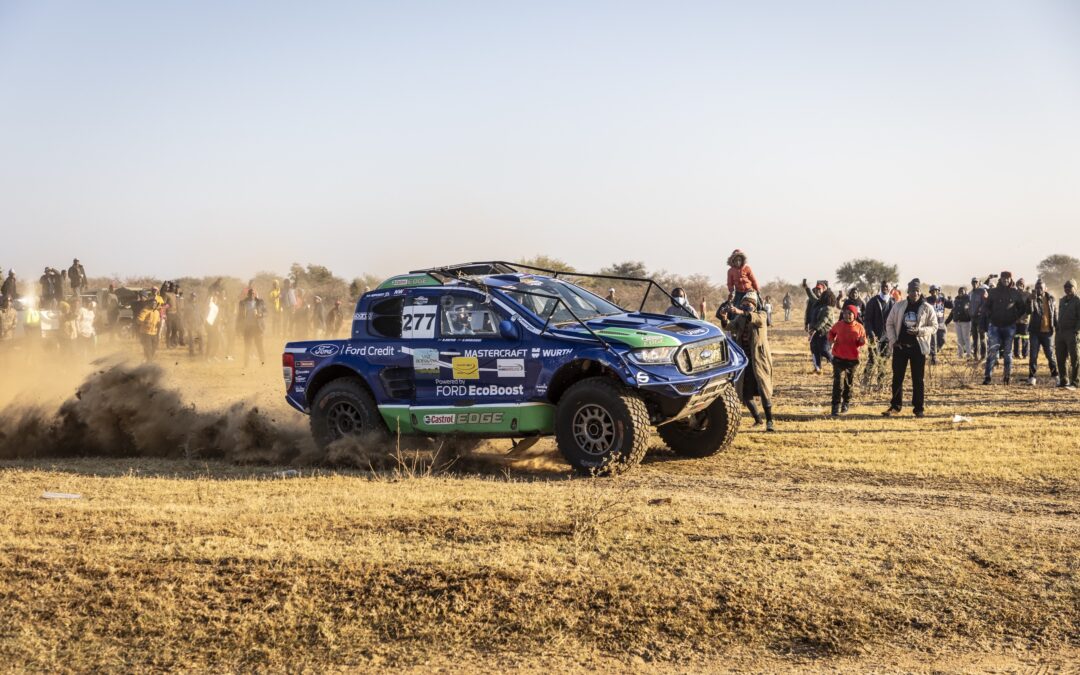 CHARGING FORDS LEADING IN THE DESERT AT HALFWAY MARK WITH 450 KILOMETRES TO GO