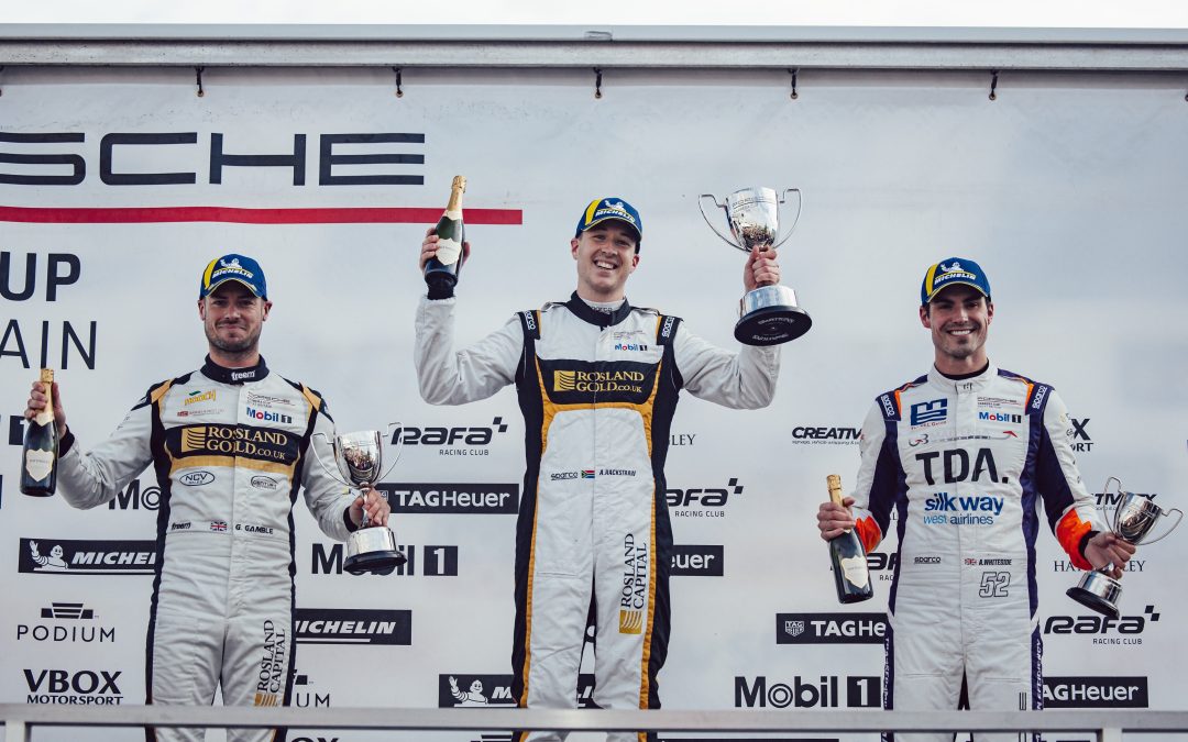BRDC RISING STAR ANDREW RACKSTRAW RETAKES PORSCHE CARRERA CUP GB LEAD AFTER STUNNING SILVERSTONE DOUBLE PODIUM FINISH